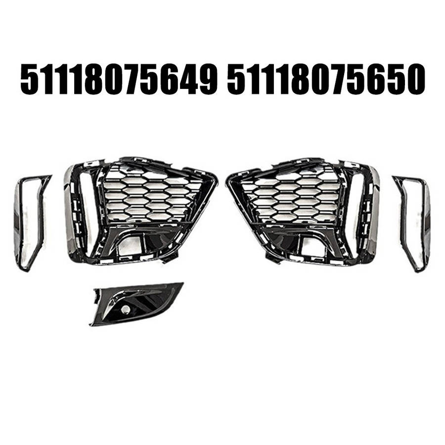 Pair Front Bumper Grille Black Trim For BMW 3' For G20 G21 M340i 51118075649