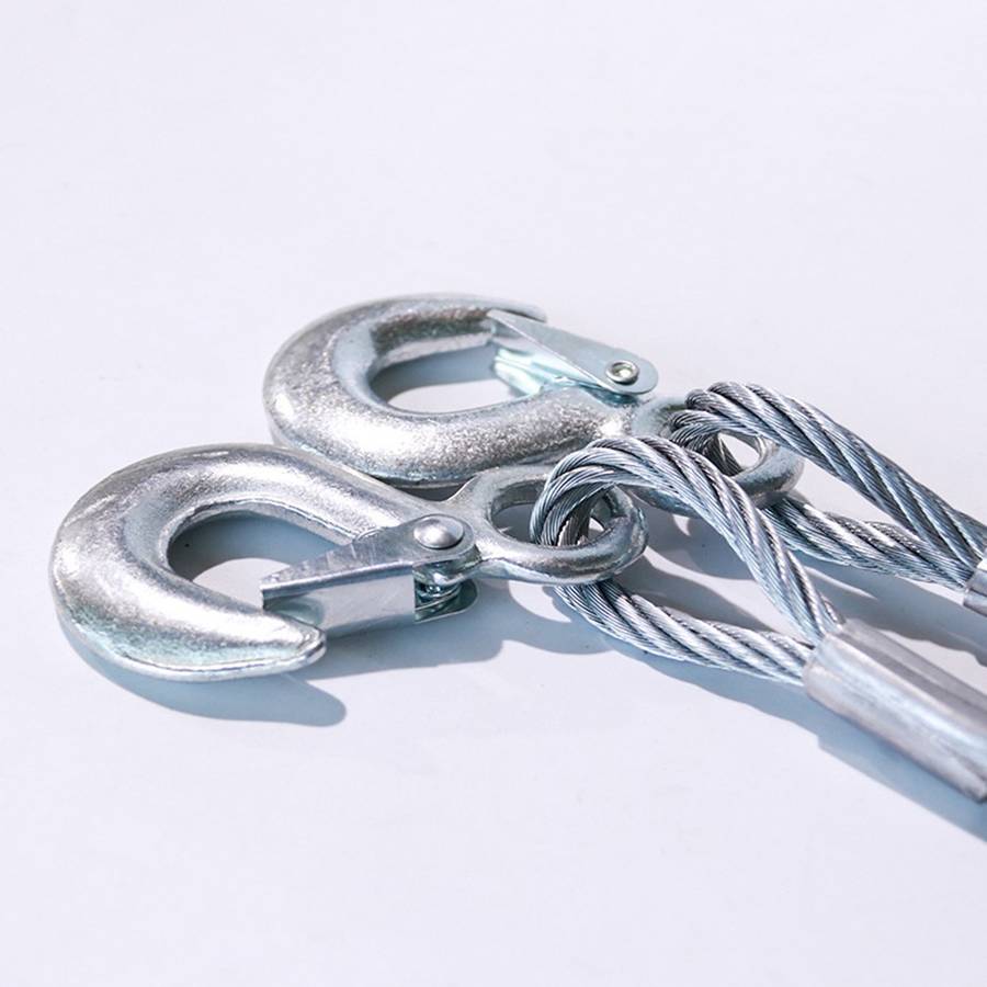 Rubber Coated Tow Recovery Hook Rope 5 Ton 4Meter Heavy Duty Steel Wire Cable