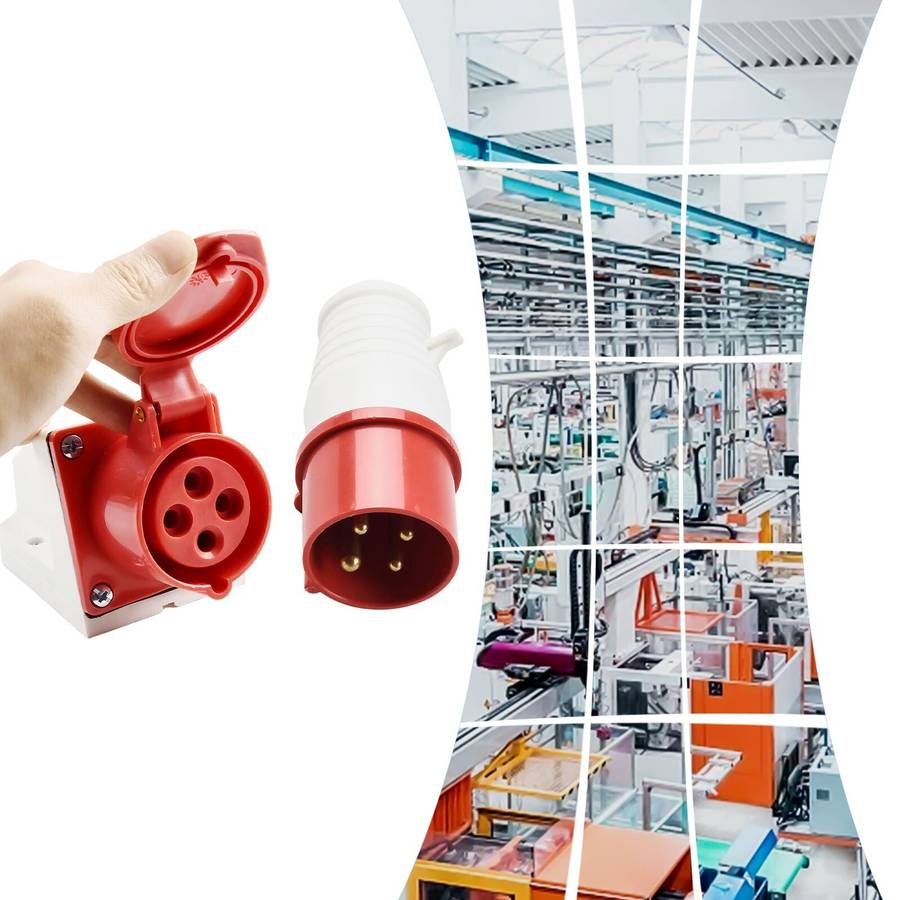 380~415V Industrial Plug And Socket 4core 4P 16A Electrical Connector IP44