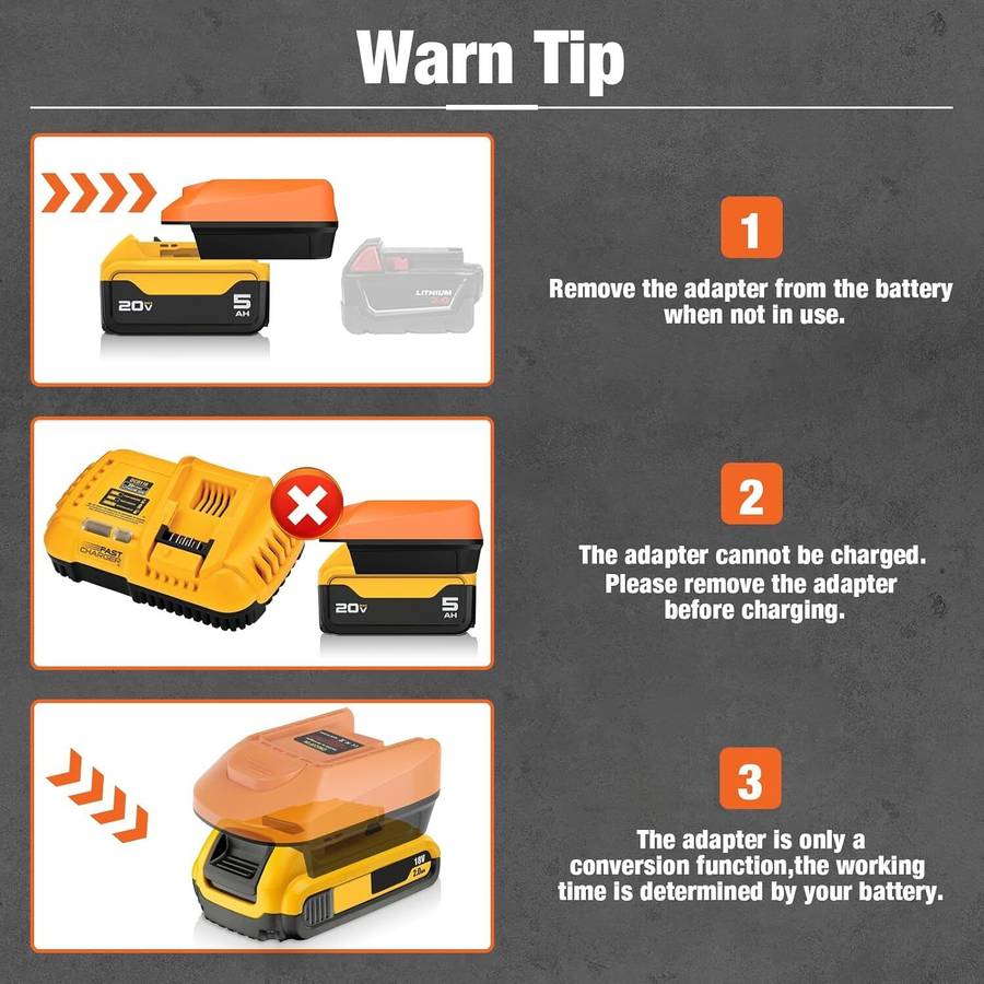 Adapter for Fein 18V Tools for Dewalt 20V Battery to for Fein 18V Cordless Tool