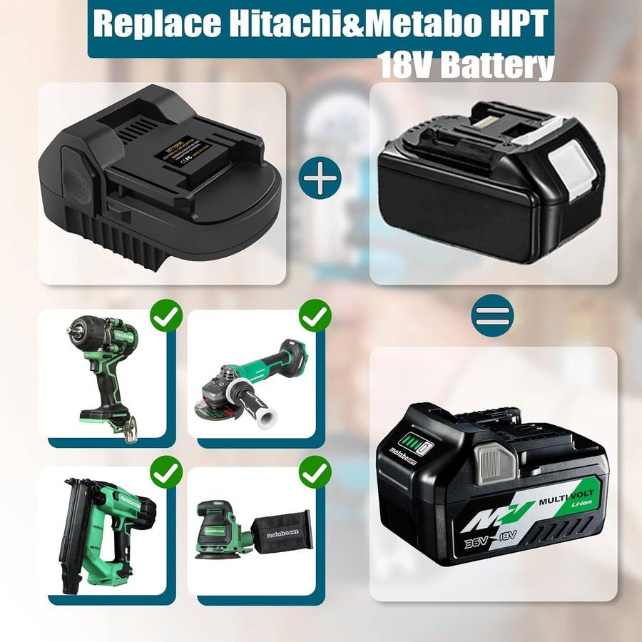 Battery Adapter for Makita 18V Li-ion Converter for Hitachi for Hikoki 18V Tool