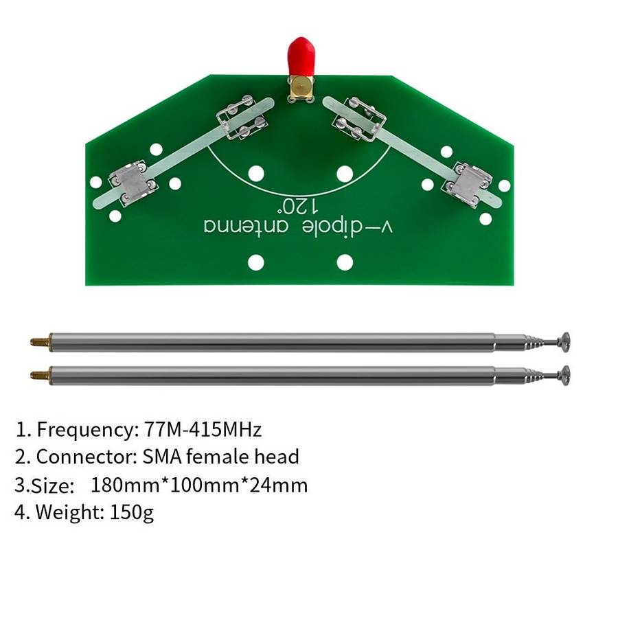 137MHz V Dipole Antenna Kit For Aviation Use With Adjustable Signal Frequency