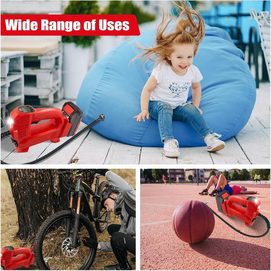Electric Air Pump for Einhell 18V Battery Cordless Air Inflator with LED Light