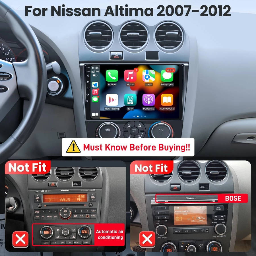 For Nissan Altima 2008-2012 Android 13 Carplay GPS Radio Stereo Head Unit 2+64GB