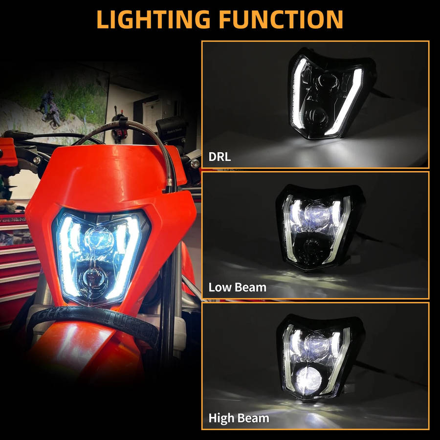 LED Headlight H/L beam Head Lamp For KTM 200 250 300 450 500 XCW 350 EXC-F XCF-W