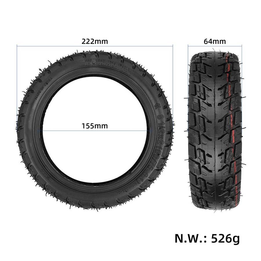 8 1/2*2 Electric Scooter Tire 50/75-6.1 Off-road Tubeless Tyre For