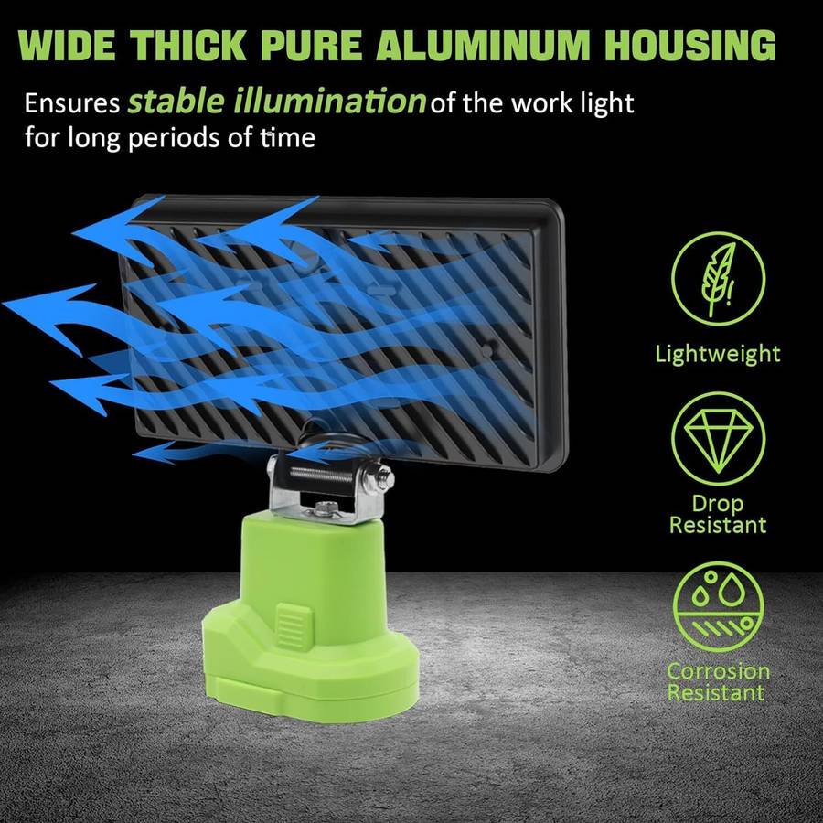 6000LM Cordless LED Work Lights For Ryobi 18V Battery Flashlight LED Flood Light