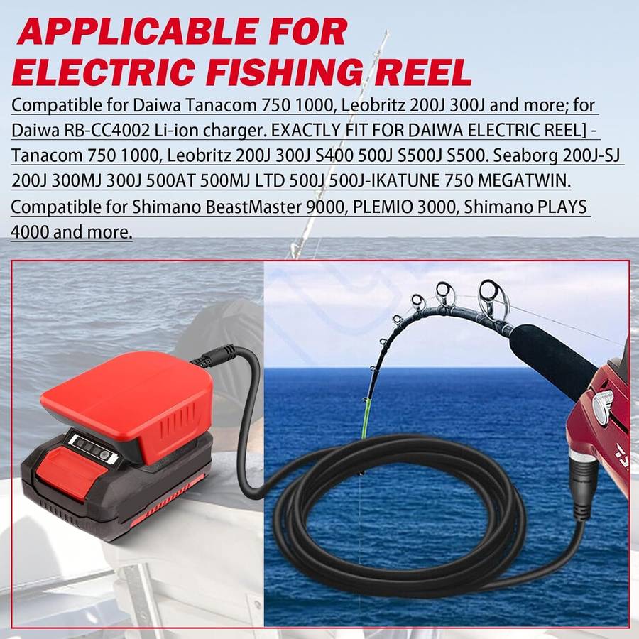 Electric Fishing Reel Batterty Adapter for Einhell 18V Work for Shimano 14.4V