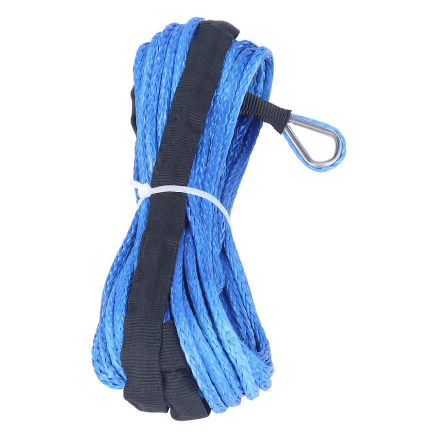 Car Auto Trailer Winch Rope 6mmx15m/ 1/4inx50ft Nylon Blue WearResistant Part