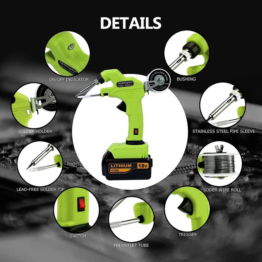 Cordless Portable Solder Iron Gun For Black Decker Welding Tool Li-ion Battery