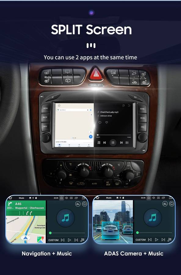 8Core 7"Android 13 Car Stereo CarPlay for Benz C/CLK/G Class W203 W209 W463 Vito