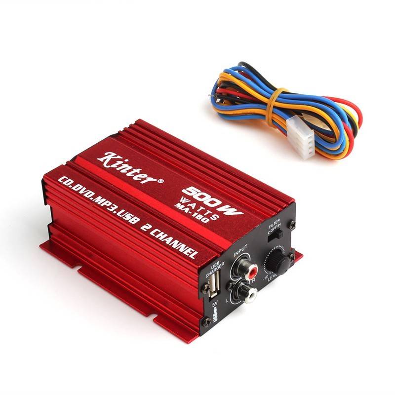Car 12V 500W Mini HiFi Stereo Audio Amp Subwoofer For Cars And Motorcycles
