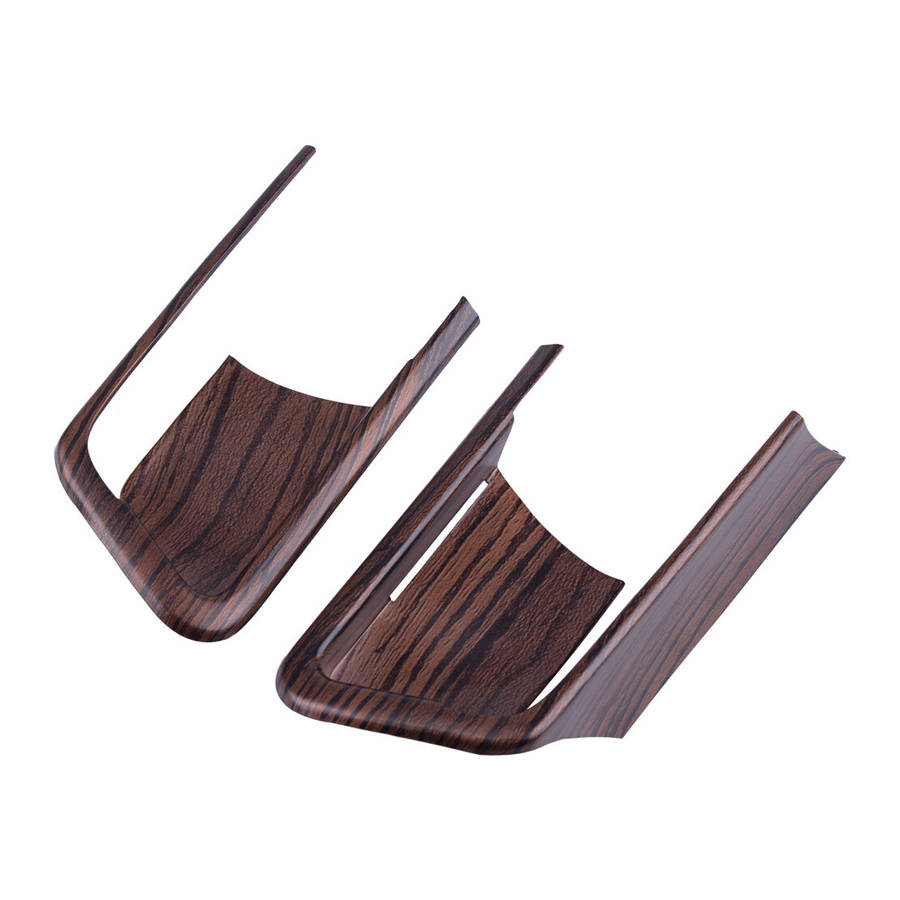 Brown Pine Wood Inner Door Handle Bowl Cover Trim Fit for Toyota Prado 14-18