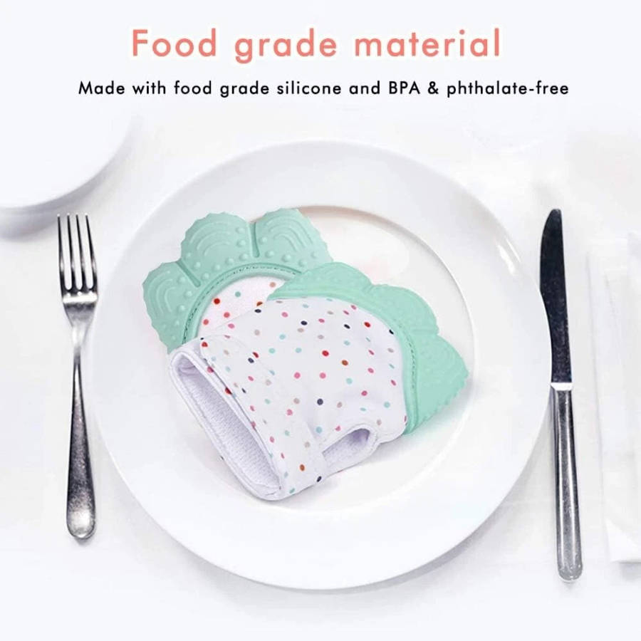 2 pcs Baby Teething Mittens
