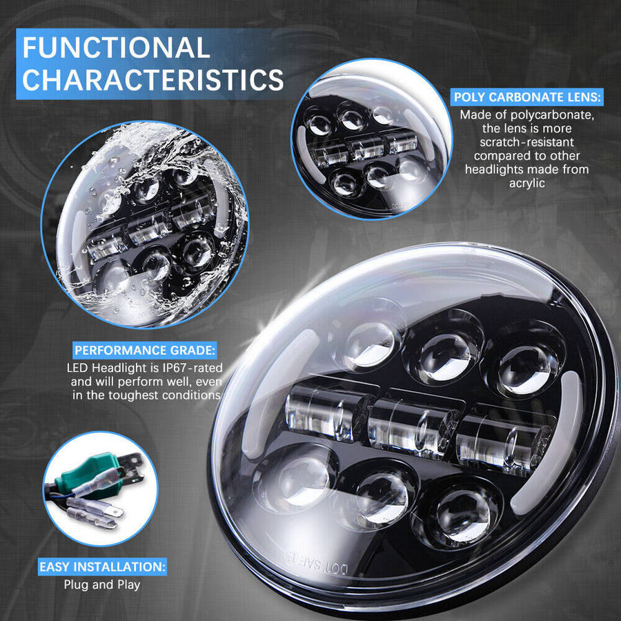 5.75" LED Headlight Assembly For Triumph Speed/Street Triple Thunderbird Rocket3