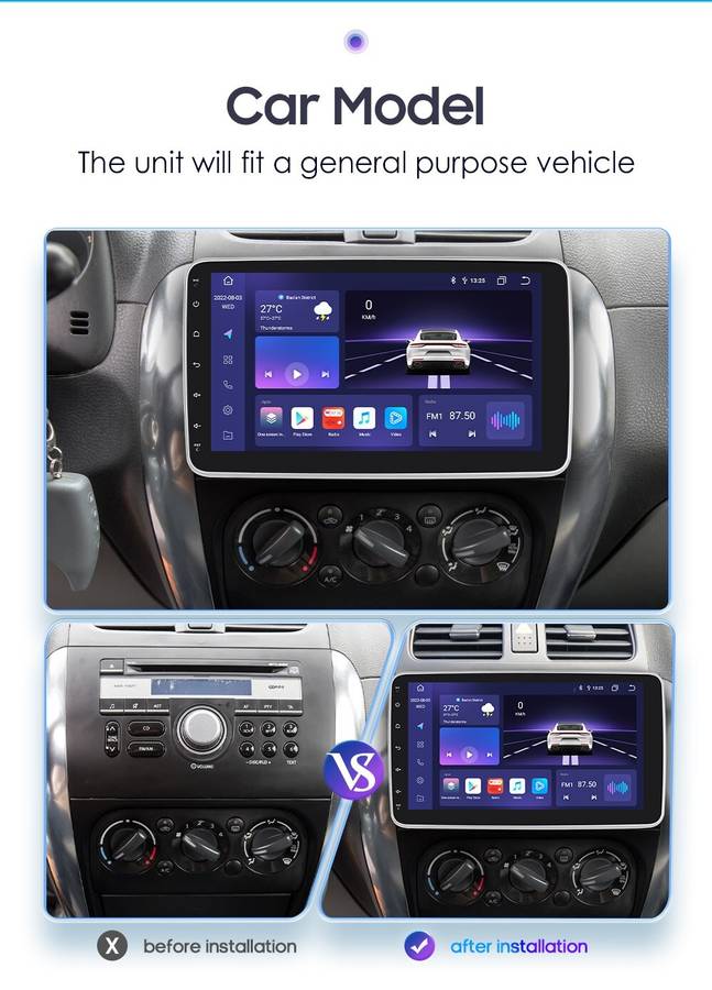 Single 1Din Apple Carplay Stereo Radio DSP BT5.0 GPS Navi Wifi Rotatable Screen