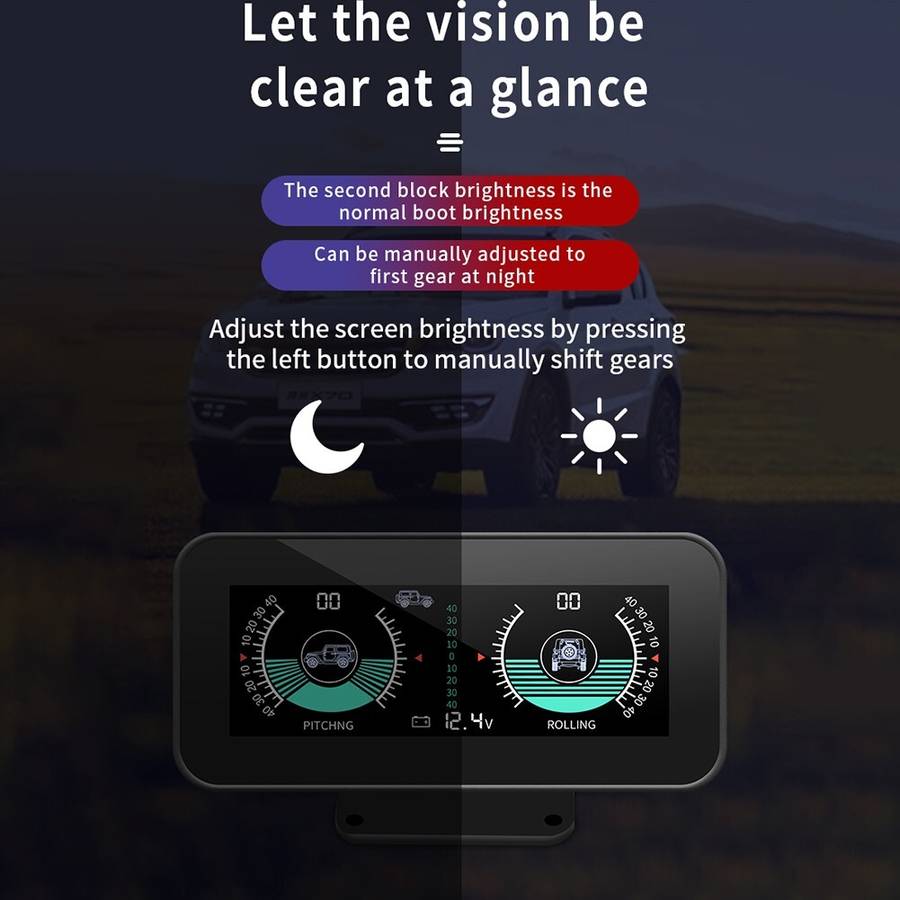 Brand New Inclinometer City Driving Mode Guage Indicator Off-road Mode