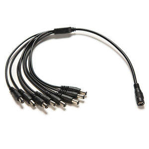 1 to 8 Way CCTV DC Power Supply Splitter Cable For PSU Security Camera DVR 9