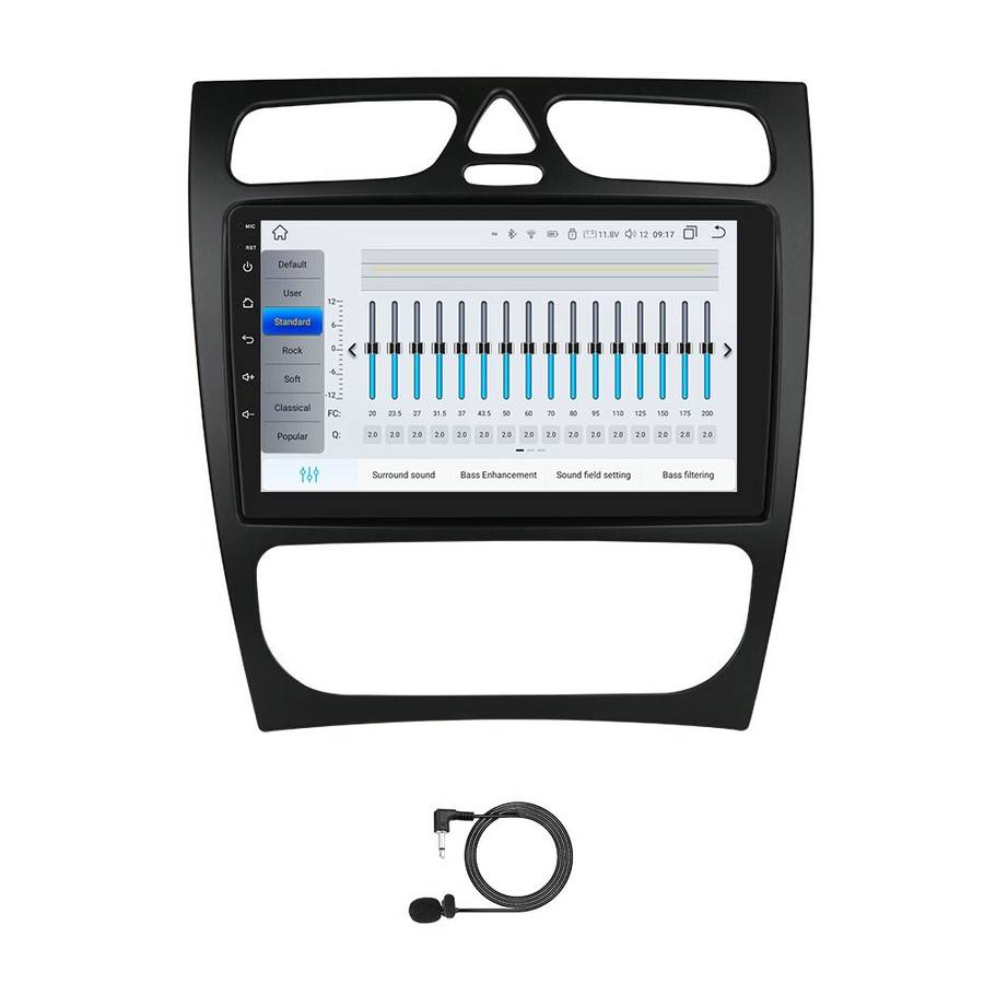 9" CarPlay Android 12 Auto Car Stereo BT GPS Head Unit For Benz C-CLASS CLK W209