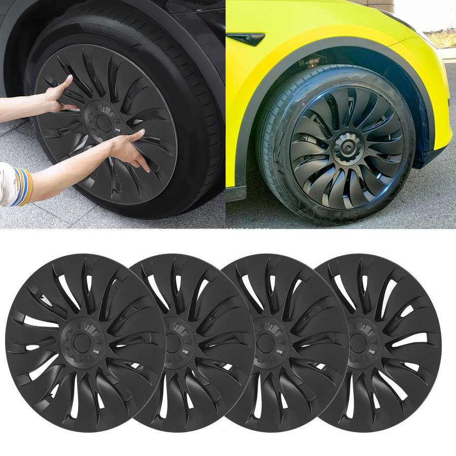 4 Pcs 19in Wheel Hub Cover Fully Wrap Hubcap Rim Protector Trim Part For