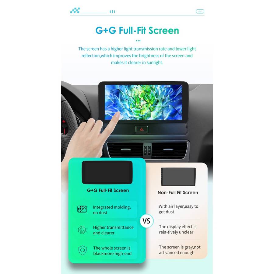 Wireless CarPlay Radio 10.33" for Audi Q5 2009-15 Android 12 Car GPS WiFi Player