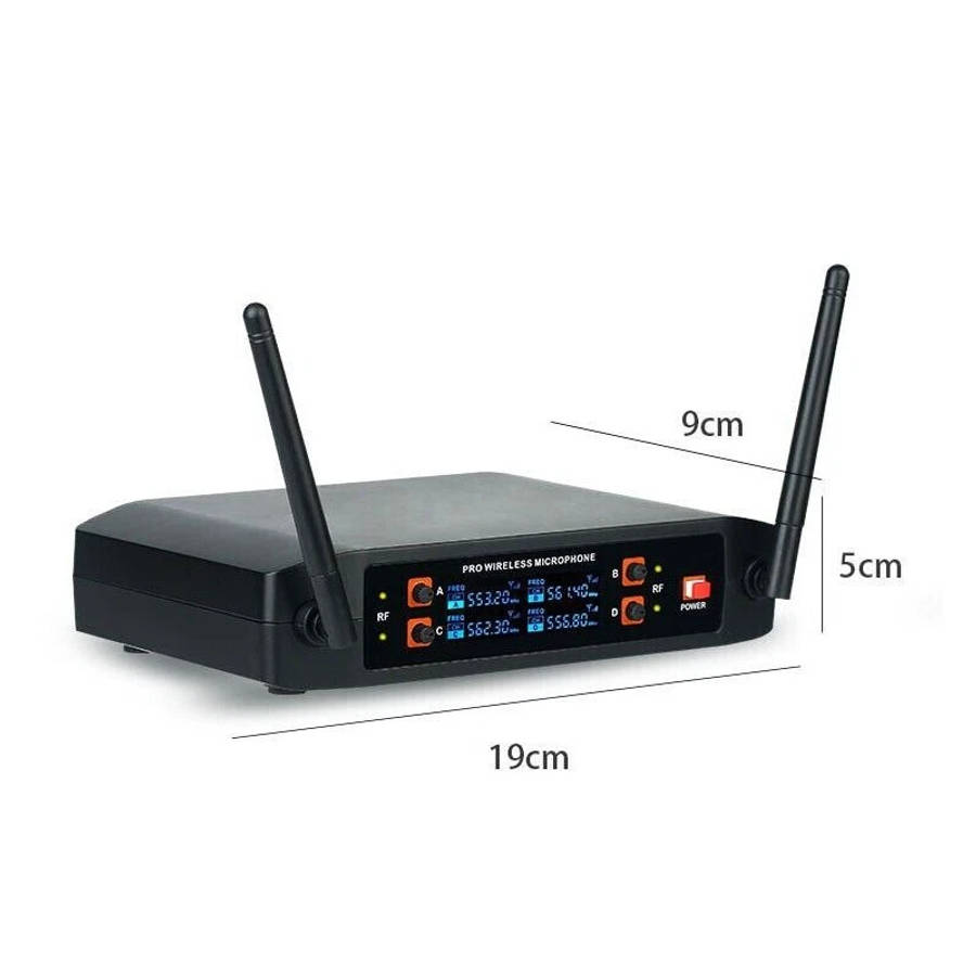 4 Channel Professional Handheld Dynamic UHF Wireless Vocal Microphone Set