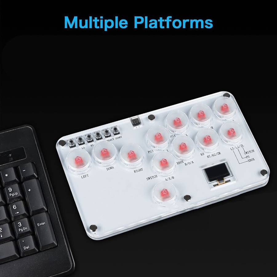 Customizable RGB Fighting Keyboard For PS4 For Switch Steam Deck Gaming