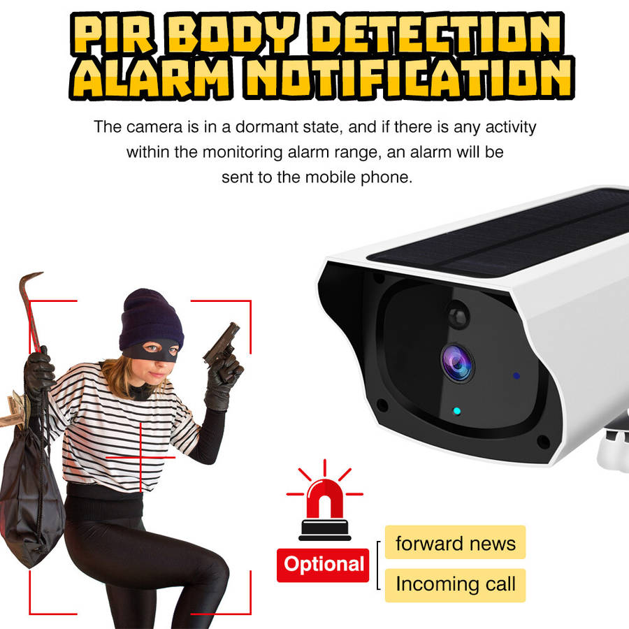 IP Camera Night Vision HD 1080P Wireless Solar Power WiFi Outdoor Home Security
