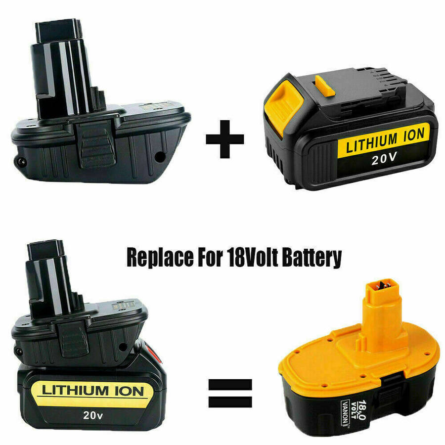 DCA1820 Adapter For DeWalt 20V Li-Ion Battery DCB206 To 18V NiCad NiMh Battery
