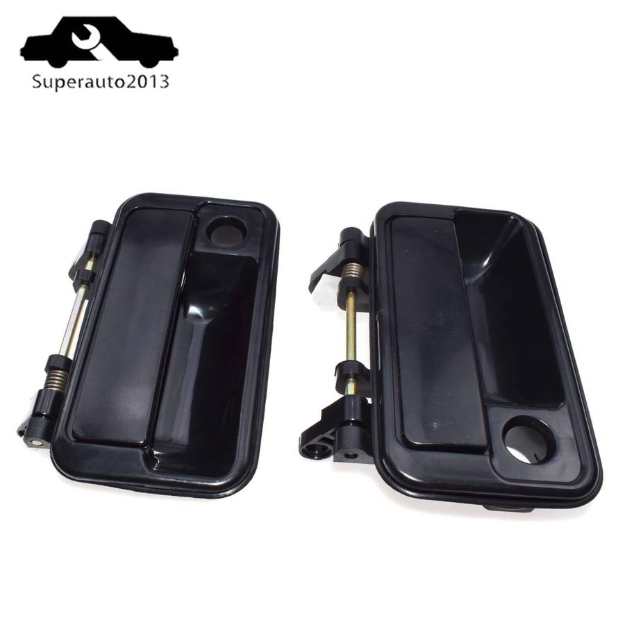Pair Outside Door Handle Front Left & Right Black For Suzuki Swift Geo Metro New