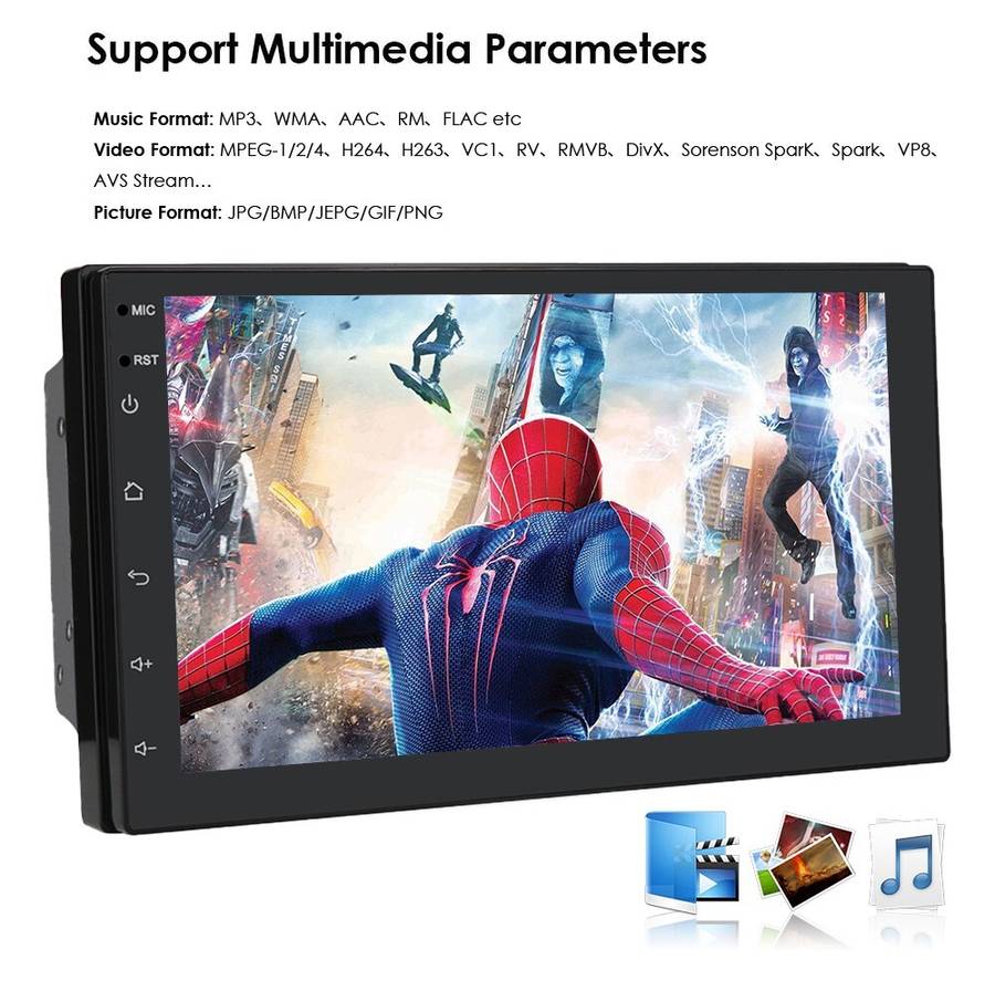 2 DIN 7inch Android 11 CarPlay Car Stereo Radio GPS Navi Player BT WiFi +Camera