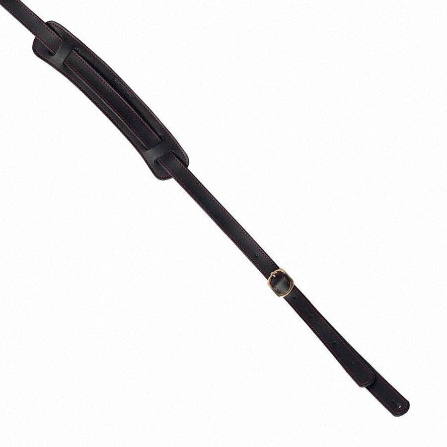 P??P Deluxe Vintage Adjustable Heavy Duty Leather Guitar Strap - Black