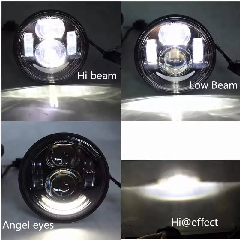 4.65" LED Dual Headlights DRL Hi/Low Beam For Harley Dyna Fat Bob FXDF 2008-2017