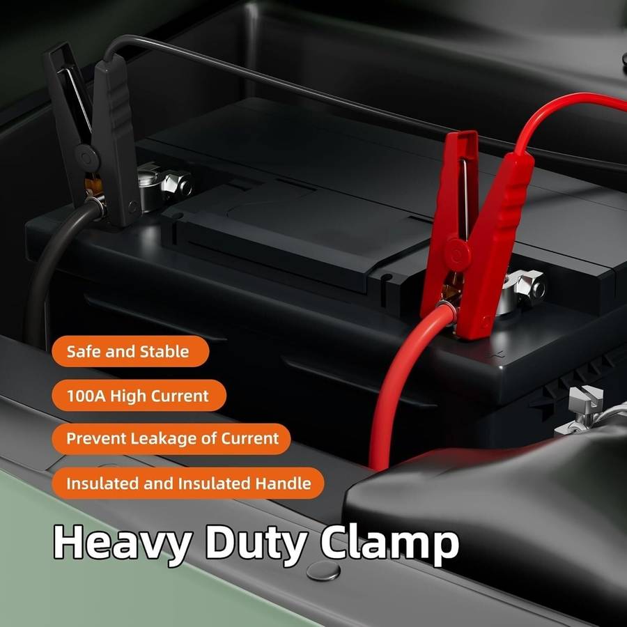 Battery Adapter For Worx 6pin with 6FT Jumper Cable Clamp Battery Jumper Starter