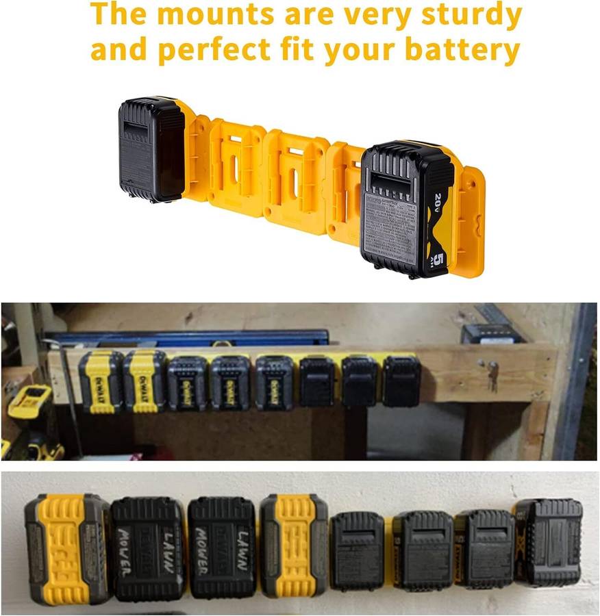 10PCS Battery Mount Holder for Dewalt 20V 60V Battery Dock Fit for DCB200 DCB203
