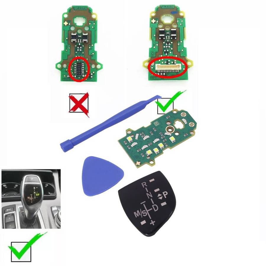 Gear Shift Knob Panel W/LED Circuit Board For BMW Sport 3 4 5 6 7' X5 X6-X3 X4