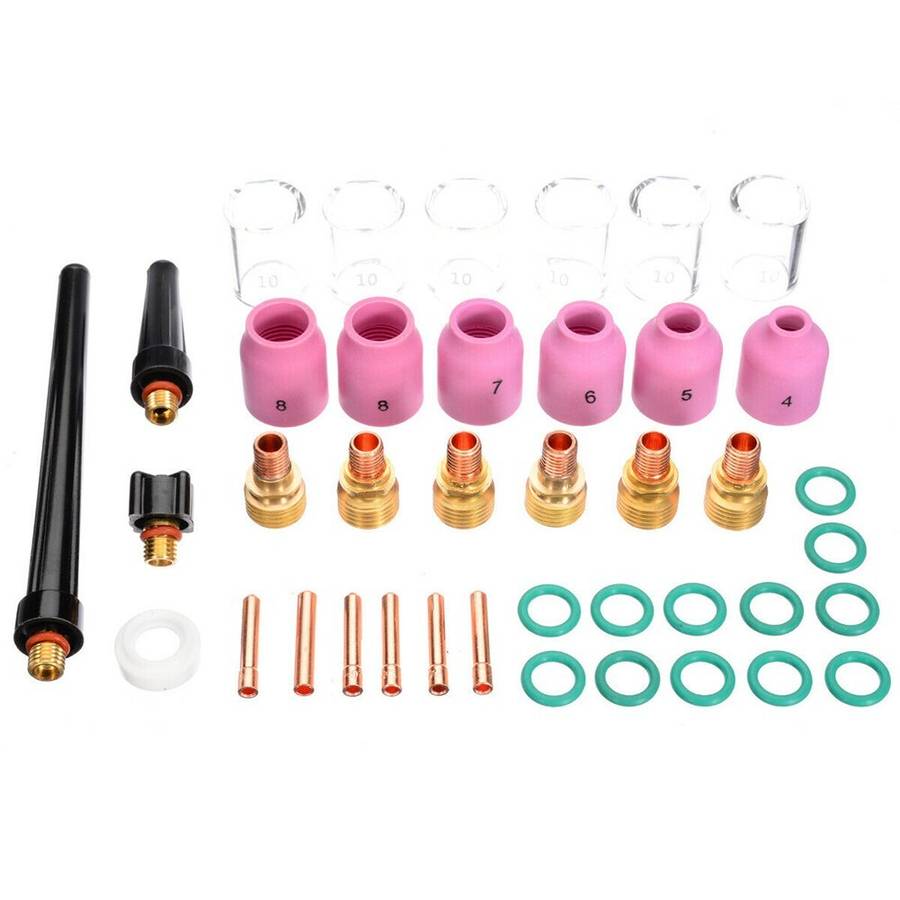 40x/set TIG Welding Torch Collet Gas Lens Glass Cup Kit For WP-9/20/25