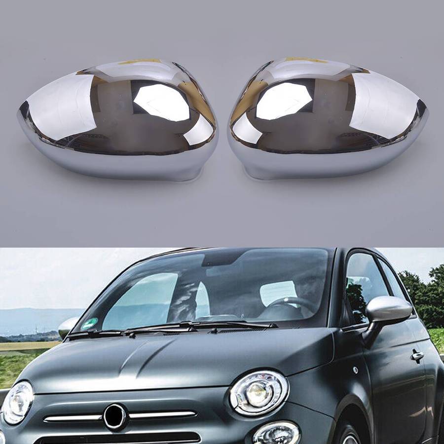 Chrome Side Mirror Cover Fit For Fiat 500 2007-2023 735452185 735452186