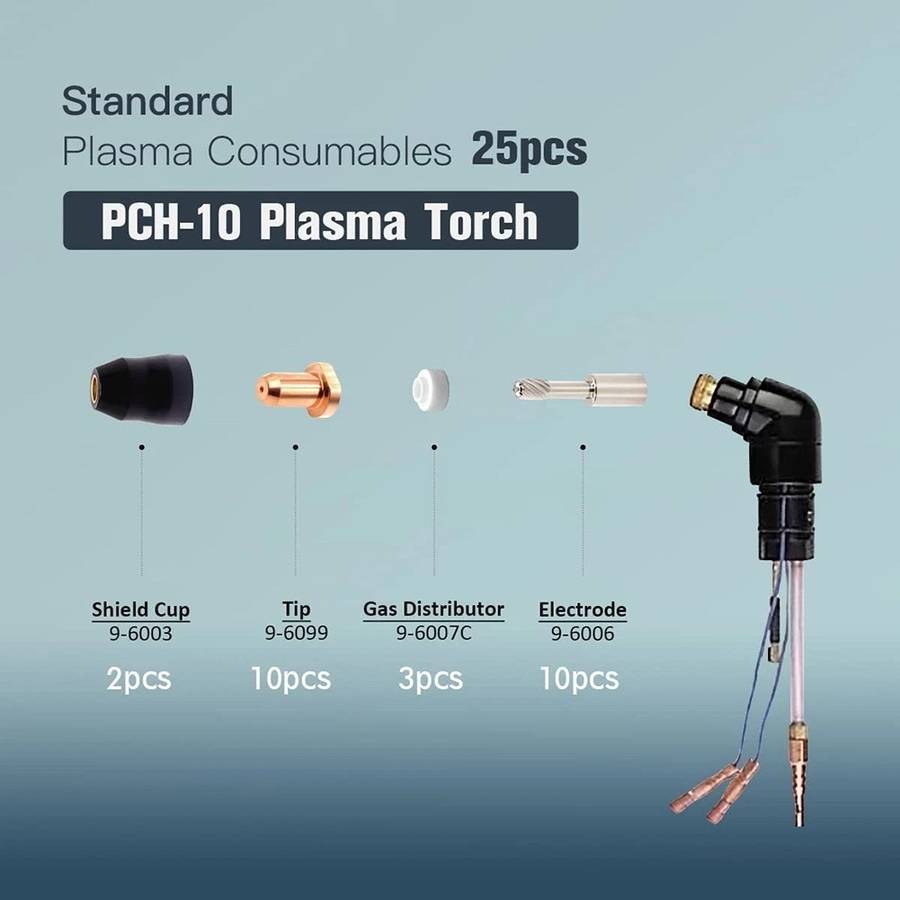 Plasma Cutting Consumables Set For Thermal Dynamics PCH10 Torch 25 Pieces