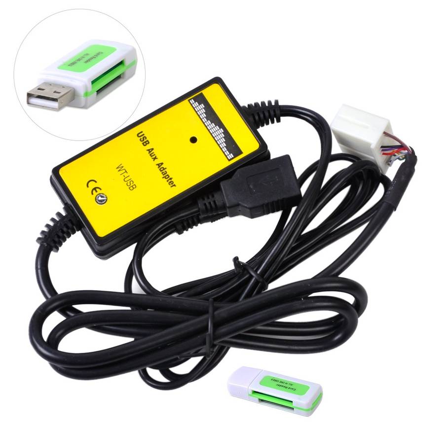 AUX Input MP3 Interface Adapter Changer USB Cable + Reader Fit for Honda Accord