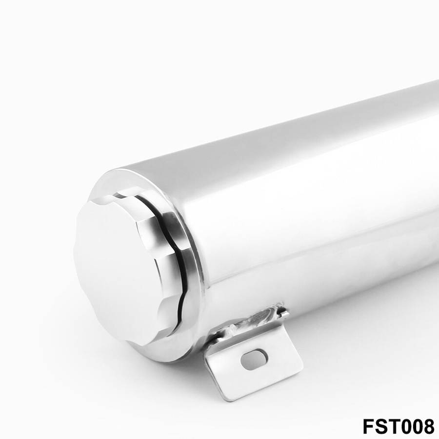 3" x 10" Polished Stainless Steel 32 oz Radiator Overflow Tank with Bottle Tank