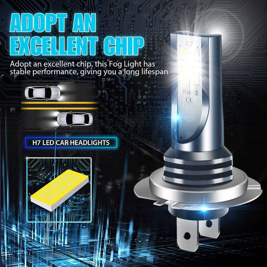 4x H7 LED Headlight Bulb Kit High Low Beam 220W 60000LM Super Bright 6000K White