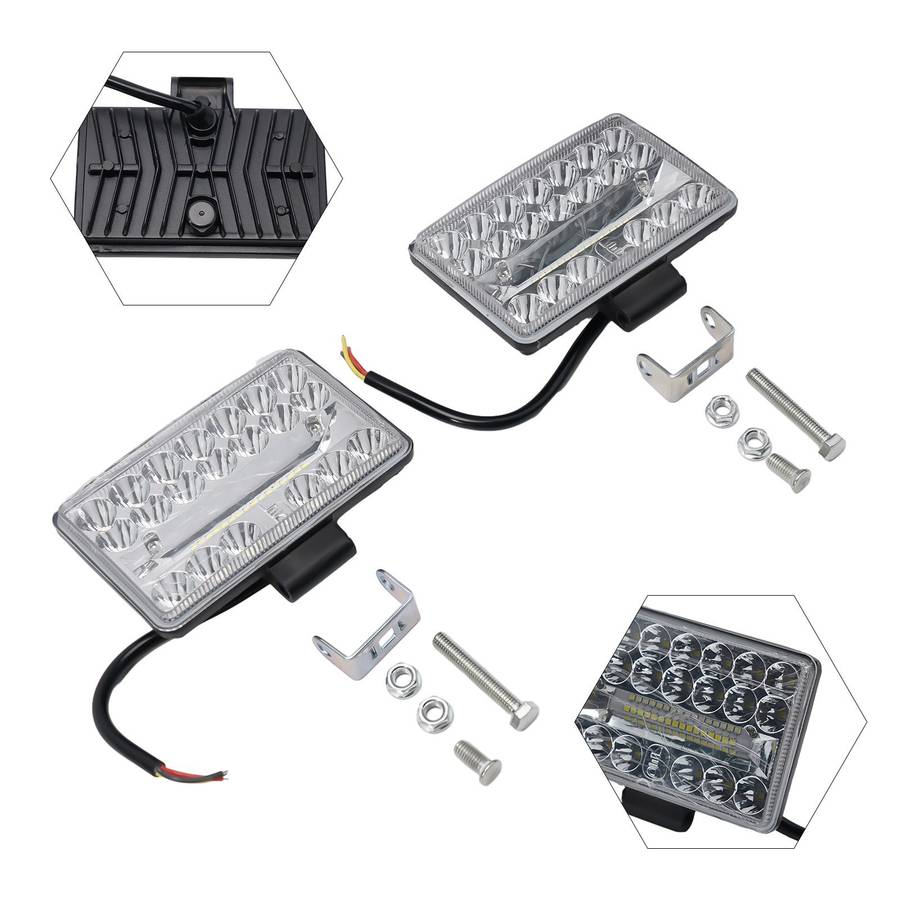 2Pcs 60W 3X5\\" Inch Chrome Rectangular LED Headlights Replacement/Hi