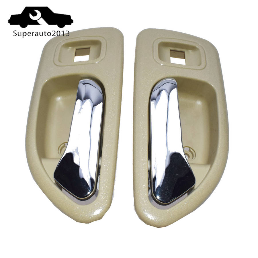 Pair Interior Door Handle Rear Left & Right Beige For 1994-97 Honda Accord New