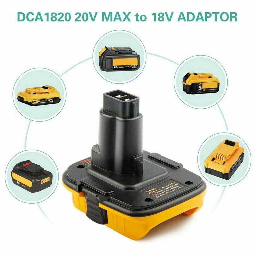 For DEWALT 18V/20V Battery Adapter Converter 18V to 20V Max Li-Ion Tools DCA1820