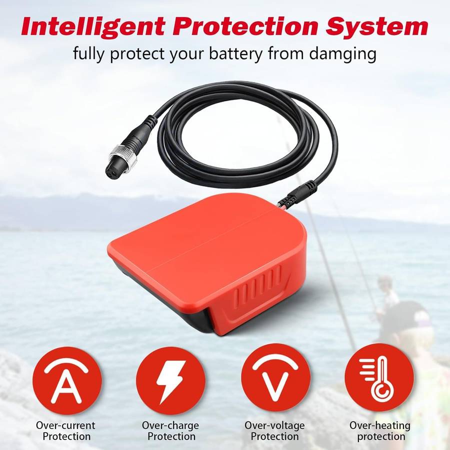 Electric Fishing Reel Batterty Adapter for Einhell 18V Work for Shimano 14.4V