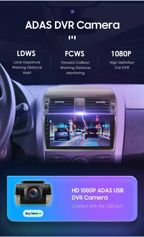 For Toyota Corolla 2006-2013 9" Android 13 Carplay Car Stereo Radio GPS Headunit