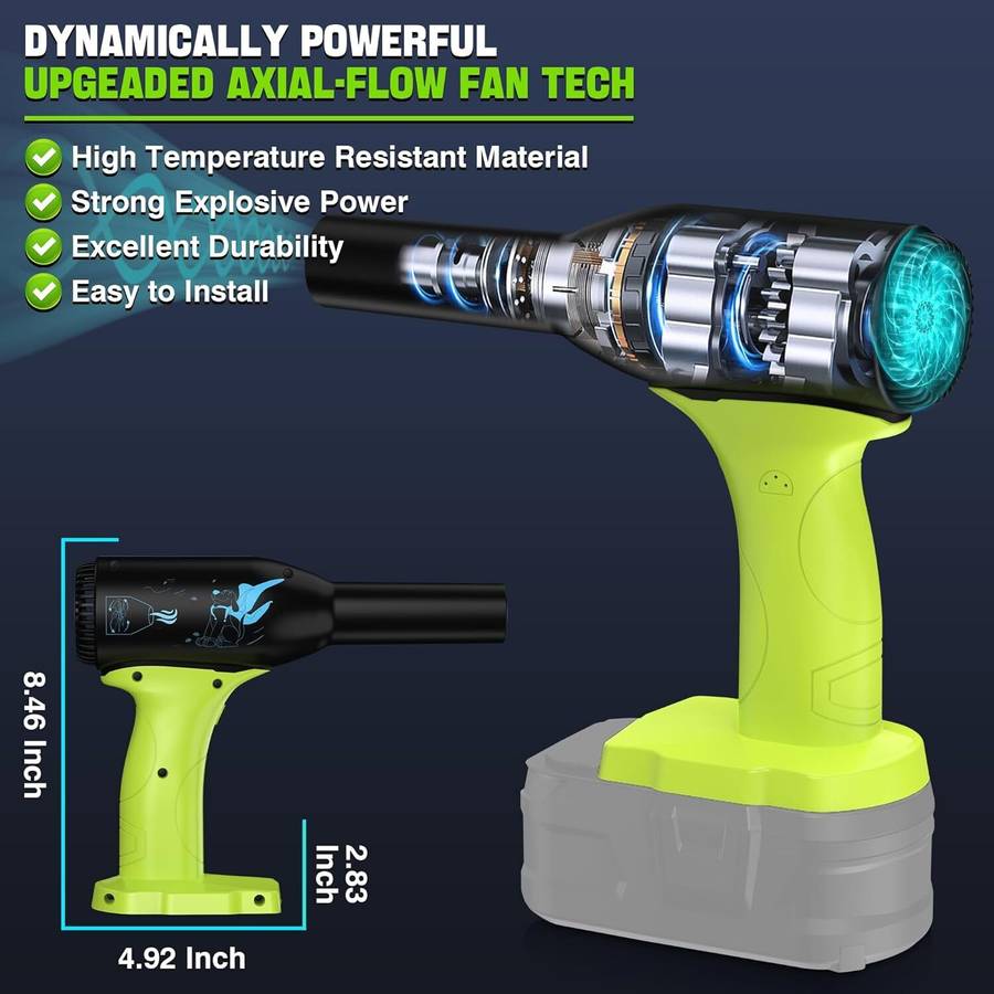 Leaf Blowers Cordless Dust Blower for Ryobi 18V Battery Portable Jet Dry Blower