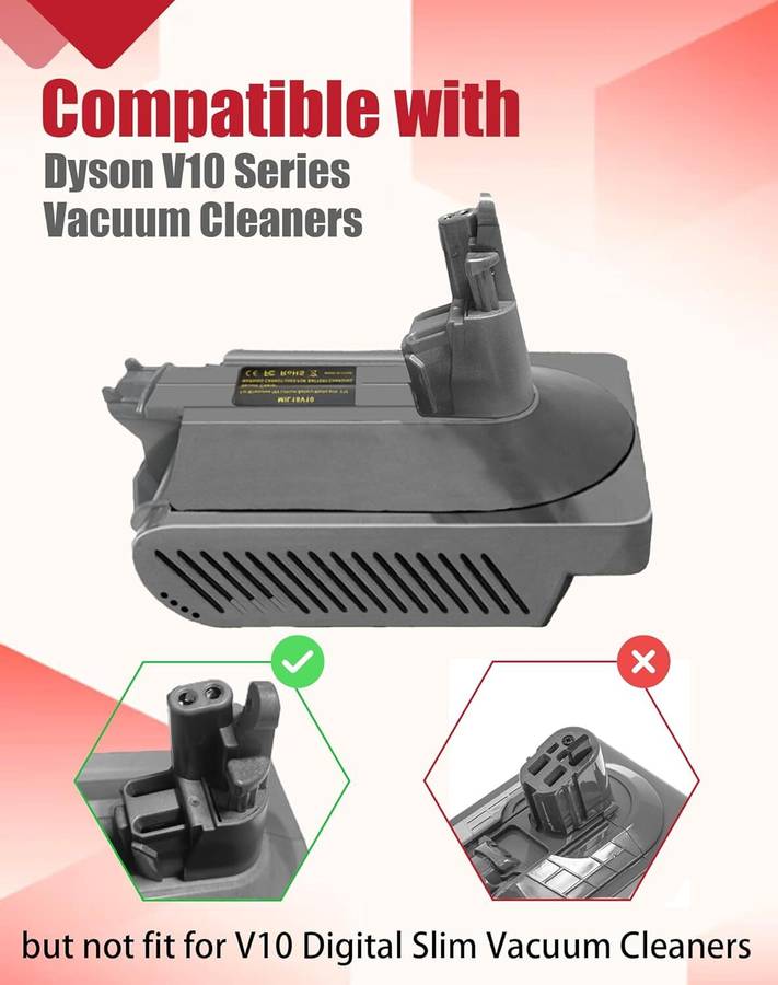 Adapter for Milwaukee 18V Li-ion Battery Convert to for Dyson V10 Vacuum Cleaner