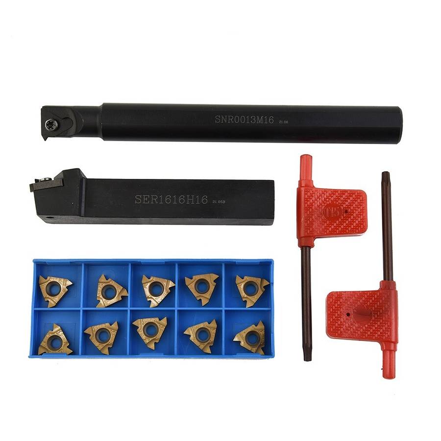 12x/set 1/2"5/8"Boring Bar Lathe Internal Threading Inserts Turning Tool Holder